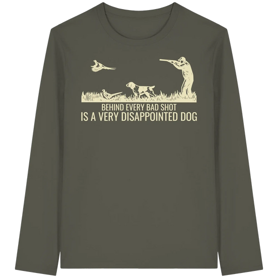 Münsterländer – Hinter jedem schlechten Schuss steckt ein sehr enttäuschter Hund Kopie - Bio Langarm-T-Shirt