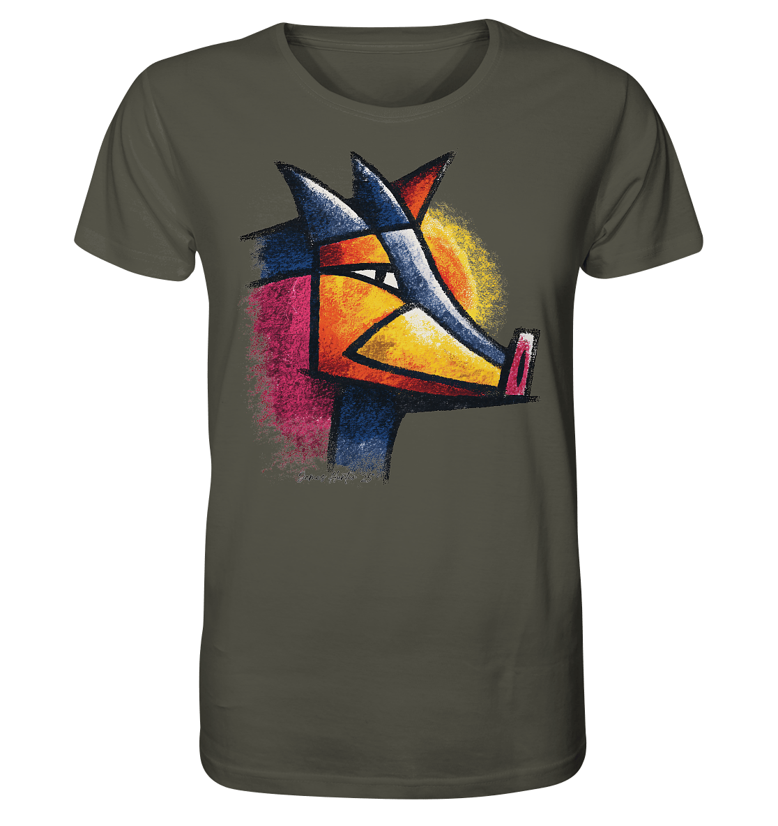 Artistic Wild Boar T-Shirt – Niki de Saint Phalle-Inspired Pop Art Animal Design - Organic Shirt