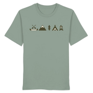 Minimalist Camping Apparel – Canoe, Peaks & Campfire - Organic Shirt