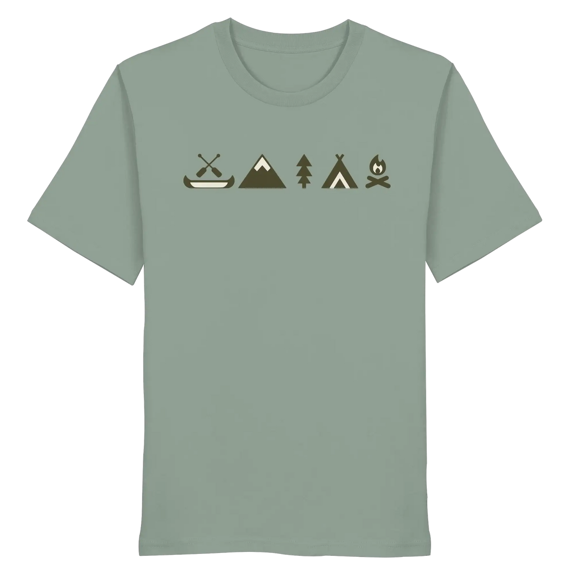 Minimalist Camping Apparel – Canoe, Peaks & Campfire - Organic Shirt