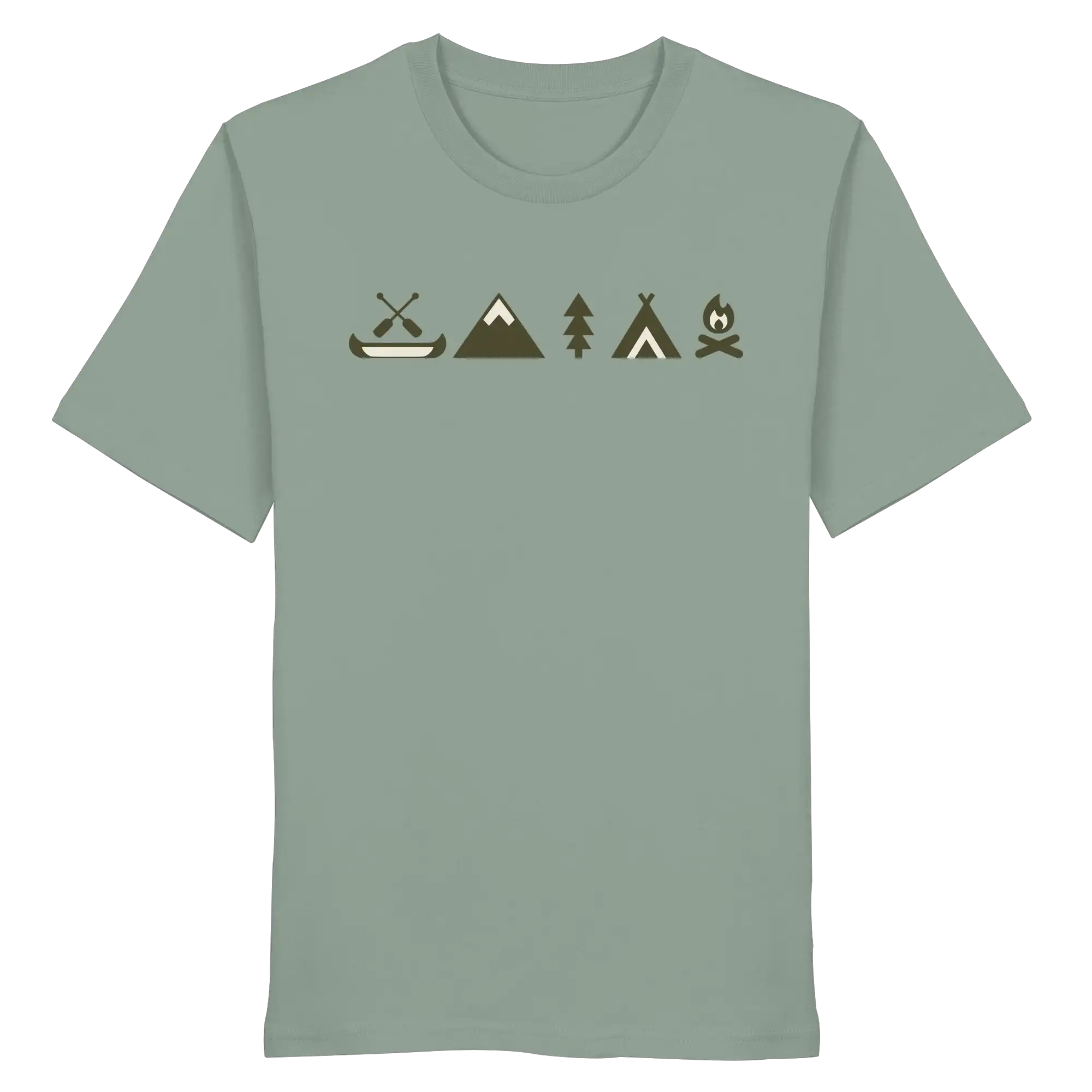 Minimalist Camping Apparel – Canoe, Peaks & Campfire - Organic Shirt
