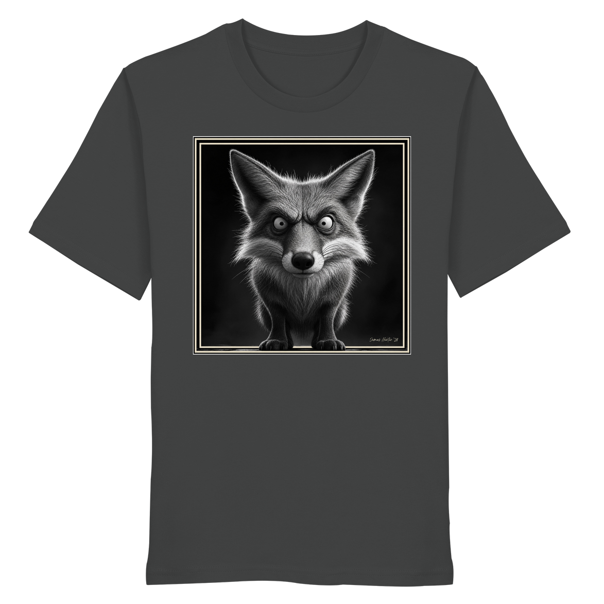 Grumpy Fox Caricature | James Hunter - Organic Shirt