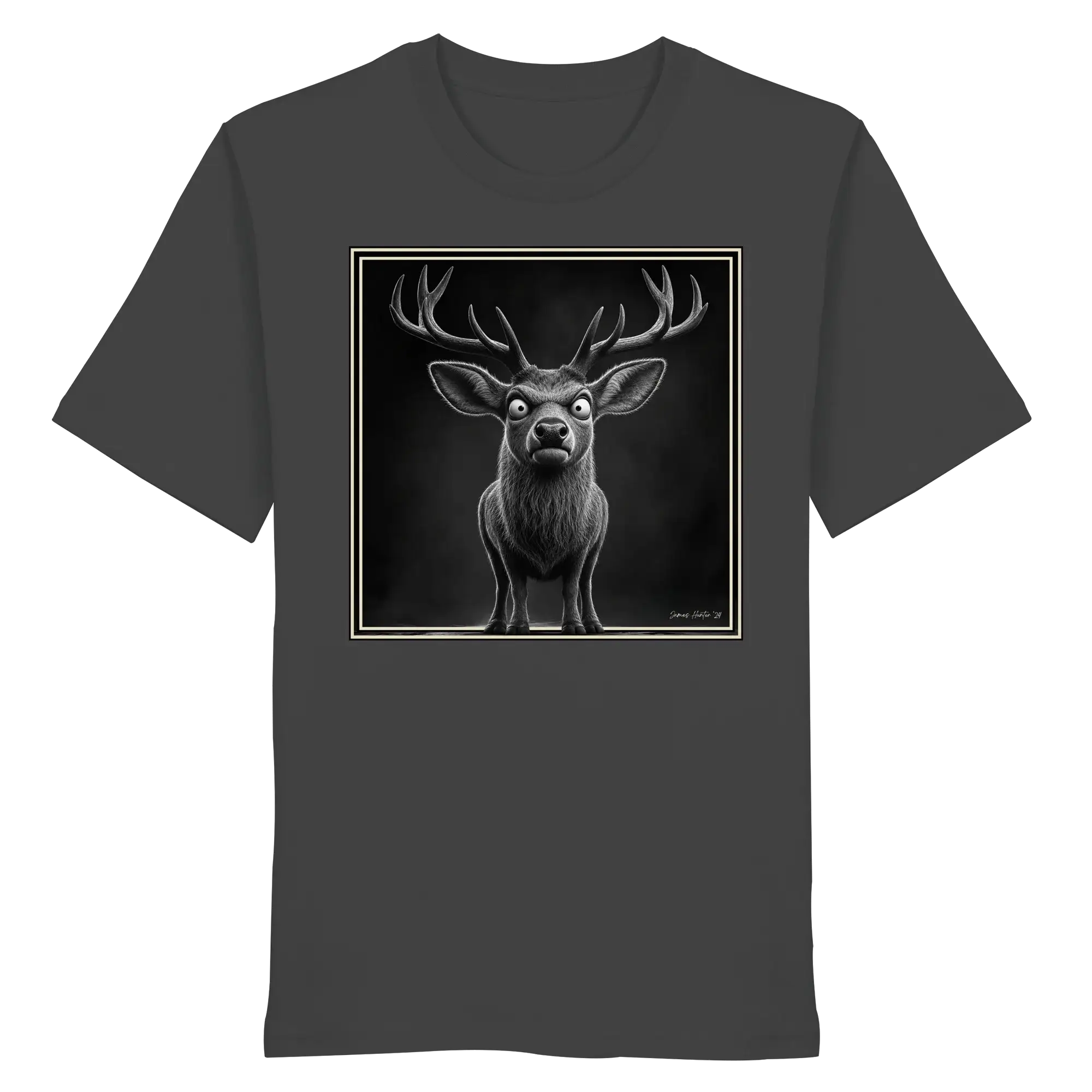 Funny Deer Hunting Apparel – Grumpy Stag Caricature - Organic Shirt