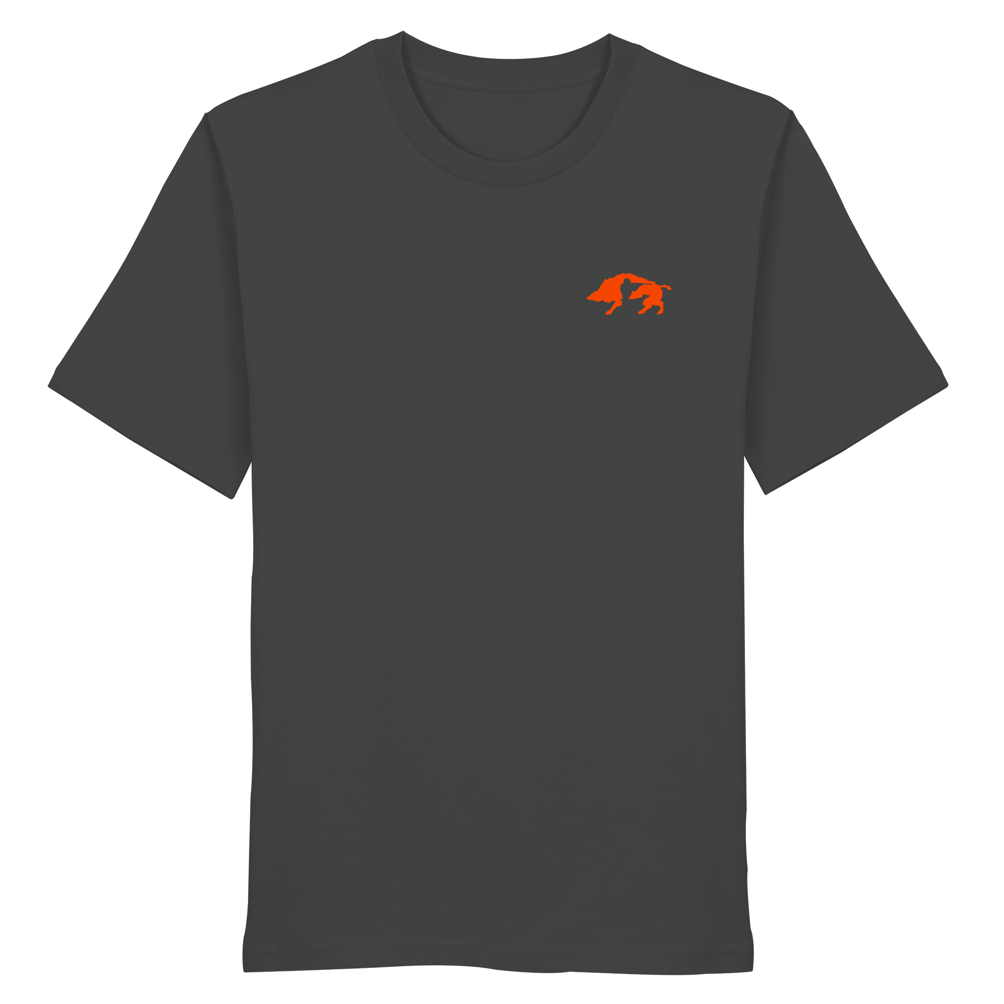 The Encounter — Boar & Hunter & Dog Silhouette Organic T-Shirt - Organic Shirt