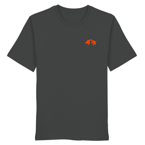 The Encounter — Boar & Hunter & Dog Silhouette Organic T-Shirt - Organic Shirt