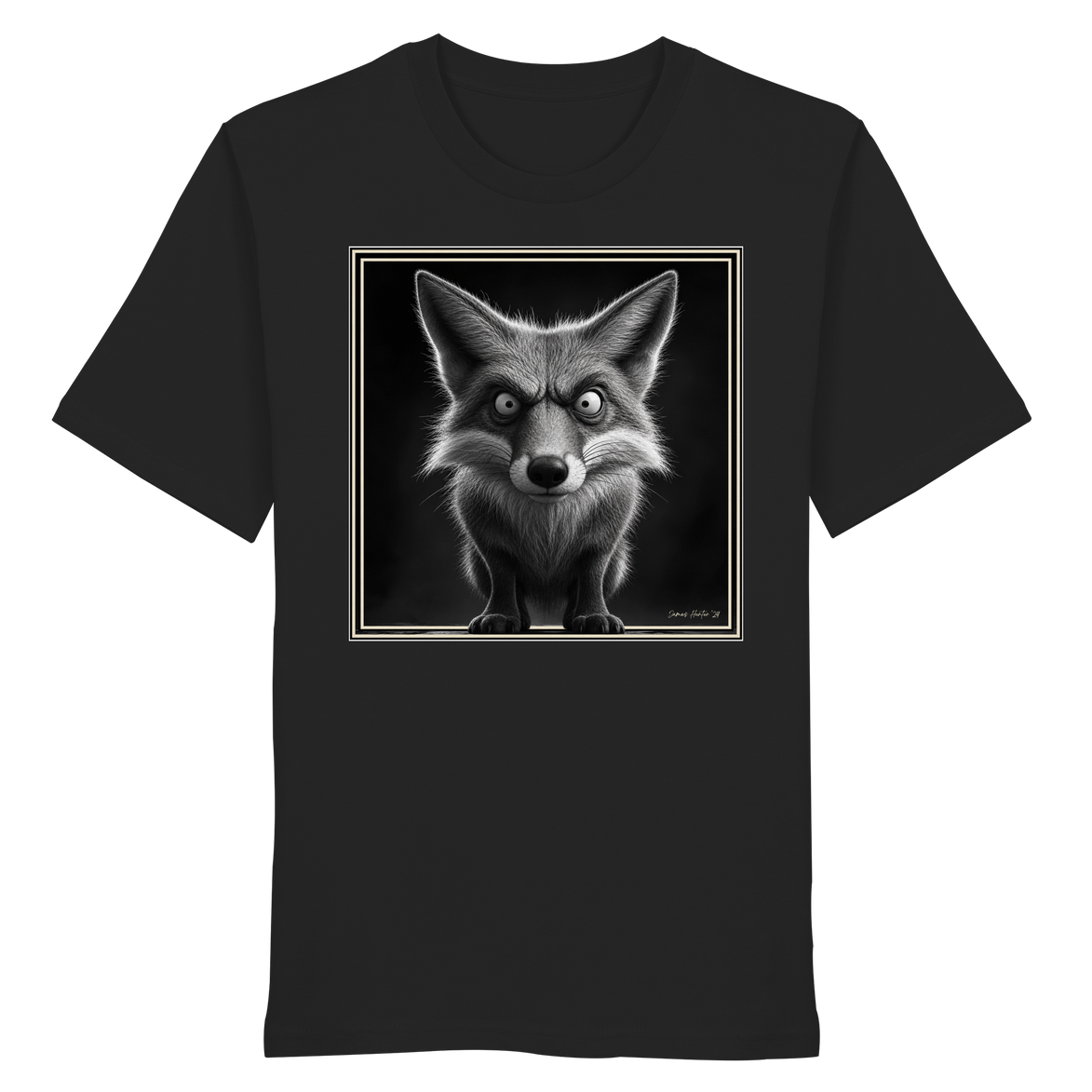 Grumpy Fox Caricature | James Hunter - Organic Shirt