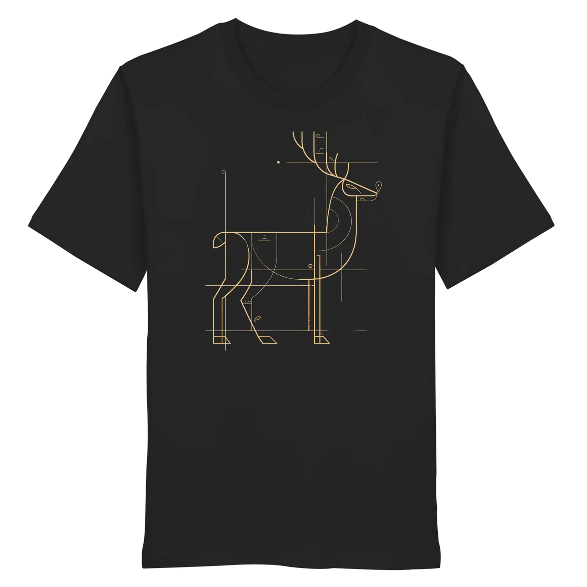 Golden Stag Line Art - Organic Shirt