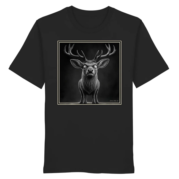 Funny Deer Hunting Apparel – Grumpy Stag Caricature - Organic Shirt