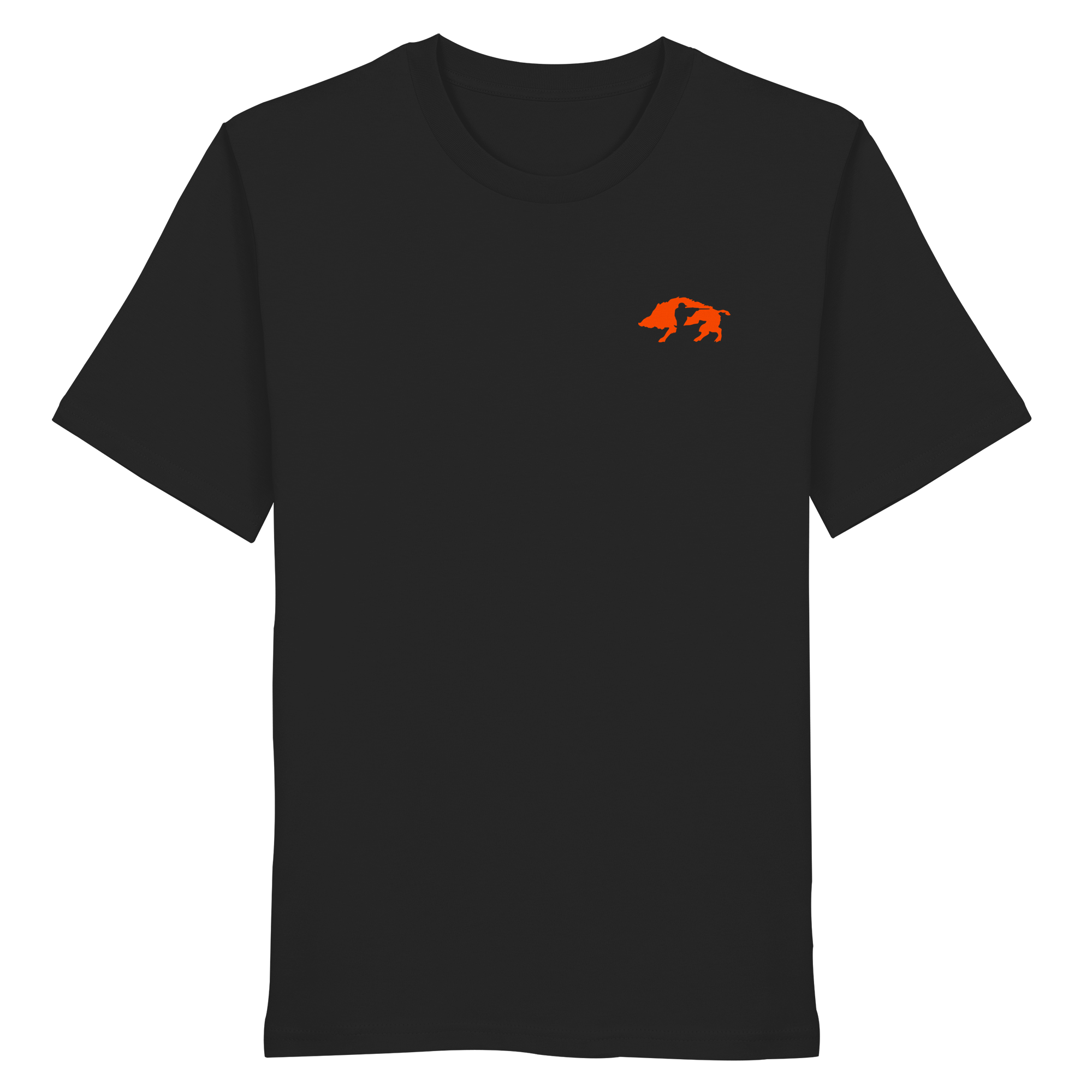 The Encounter — Boar & Hunter & Dog Silhouette Organic T-Shirt - Organic Shirt
