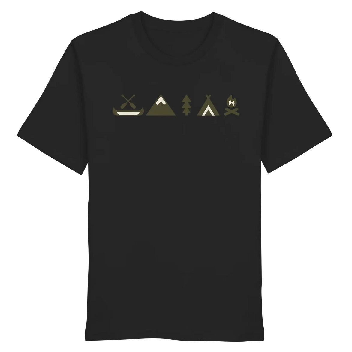 Minimalist Camping Apparel – Canoe, Peaks & Campfire - Organic Shirt