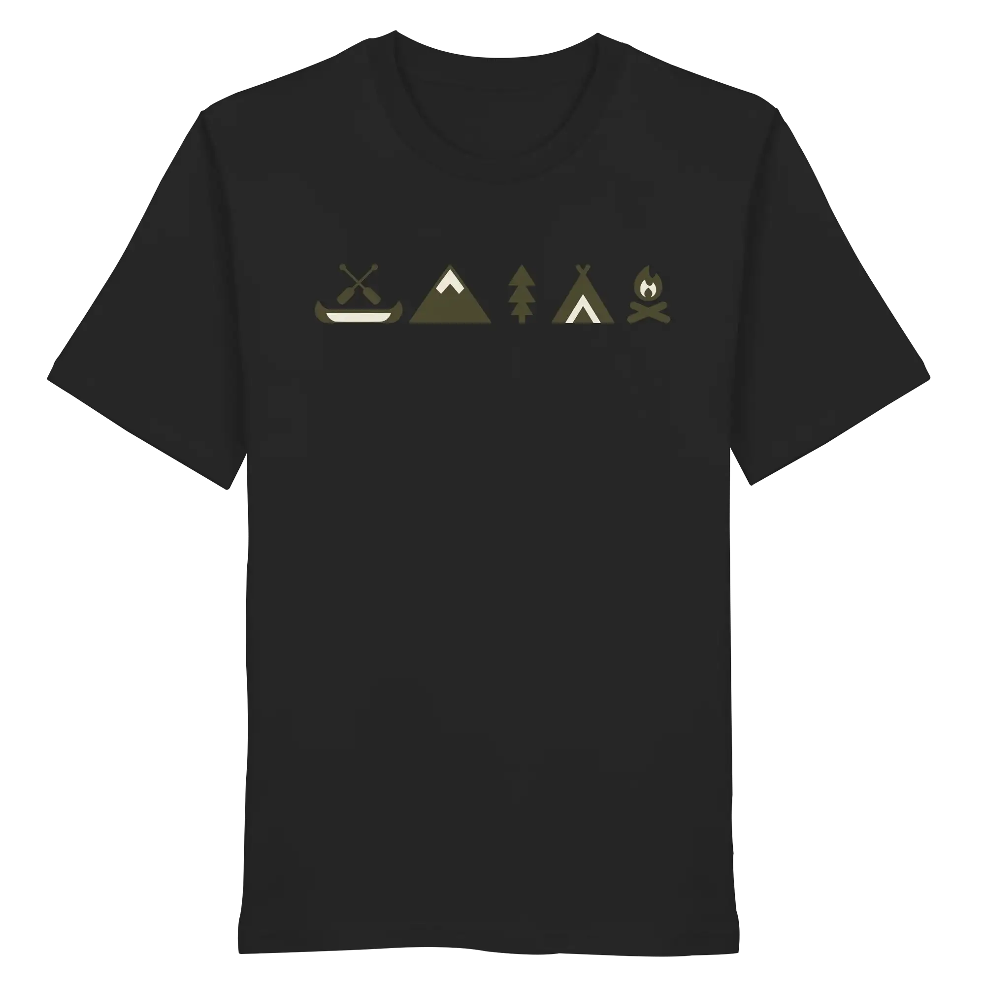 Minimalist Camping Apparel – Canoe, Peaks & Campfire - Organic Shirt