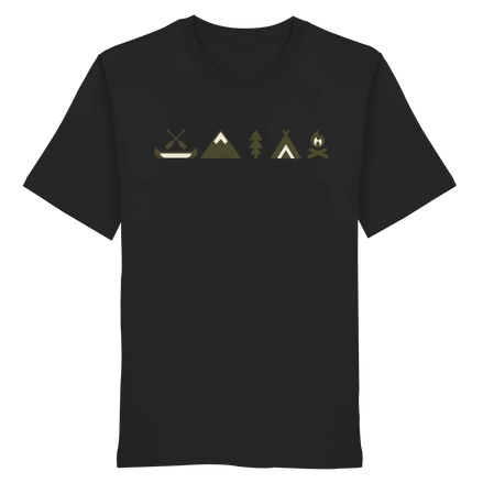Minimalistische Campingbekleidung – Kanu, Gipfel & Lagerfeuer – Bio-Shirt
