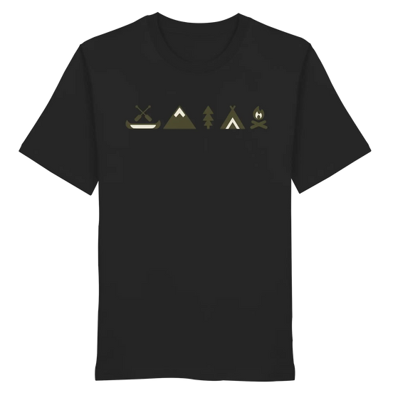 Minimalistische Campingbekleidung – Kanu, Gipfel & Lagerfeuer – Bio-Shirt
