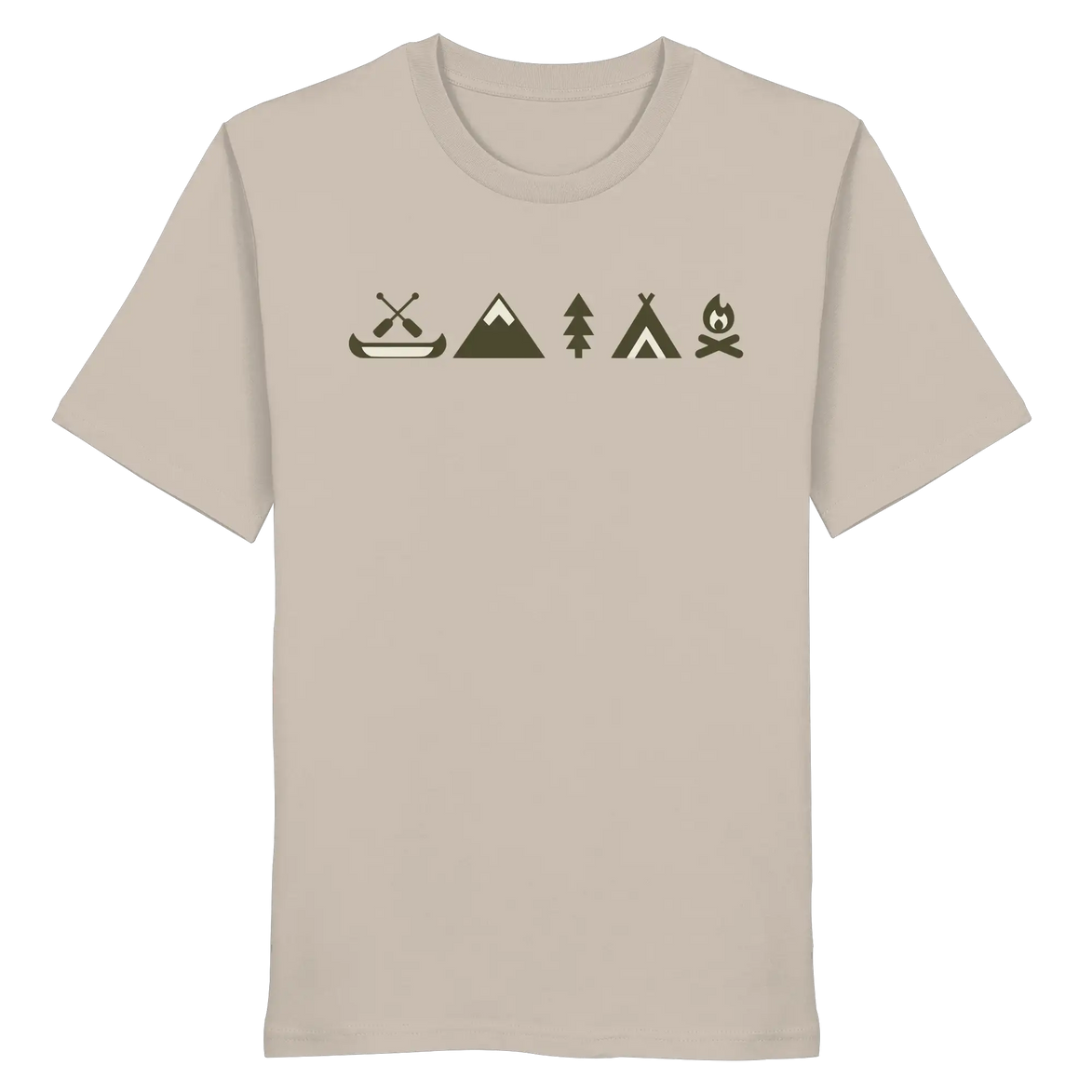 Minimalist Camping Apparel – Canoe, Peaks & Campfire - Organic Shirt