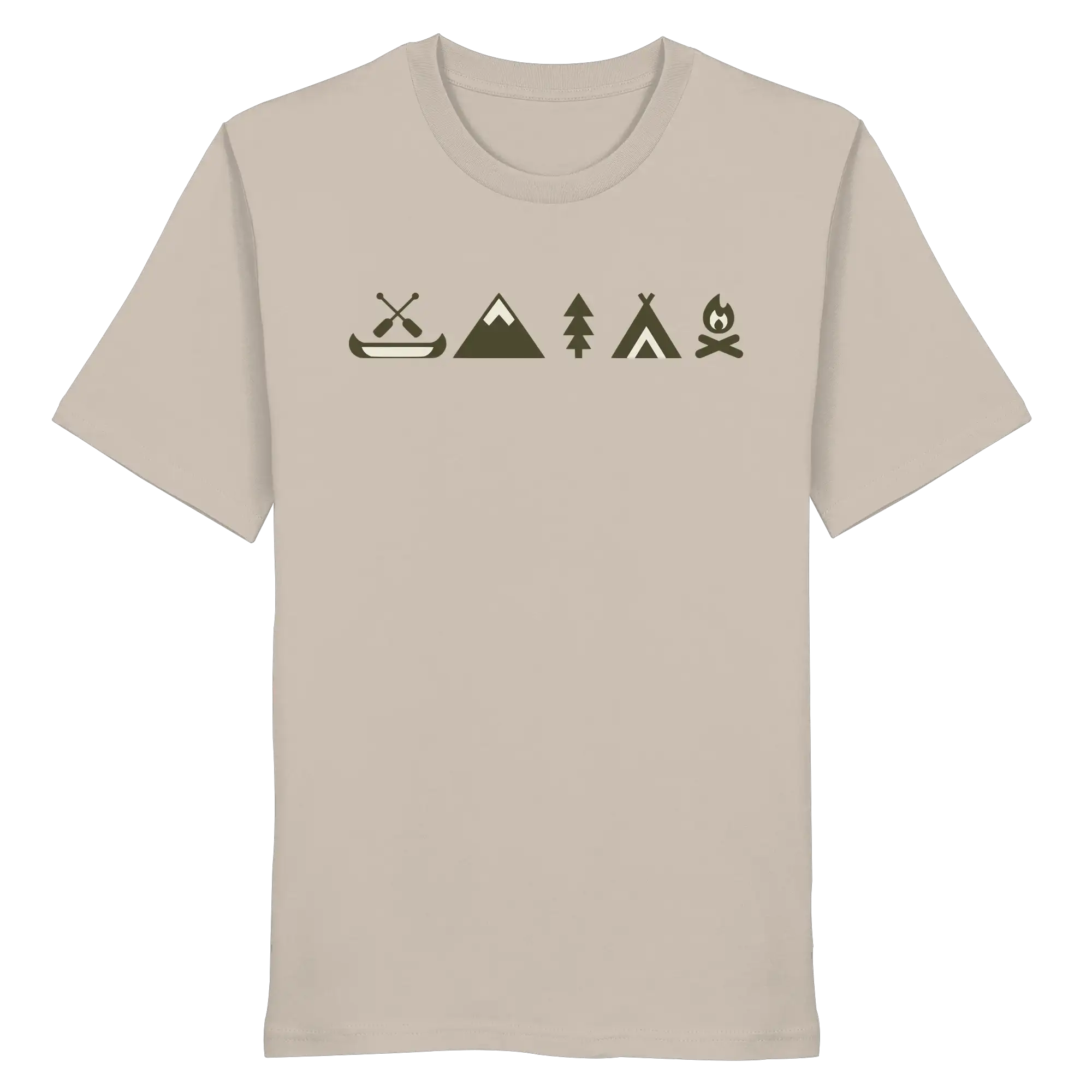 Minimalist Camping Apparel – Canoe, Peaks & Campfire - Organic Shirt