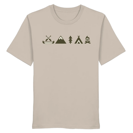 Minimalistische Campingbekleidung – Kanu, Gipfel & Lagerfeuer – Bio-Shirt