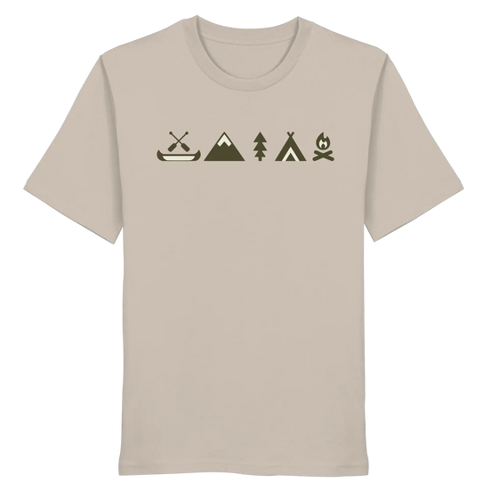 Minimalistische Campingbekleidung – Kanu, Gipfel & Lagerfeuer – Bio-Shirt