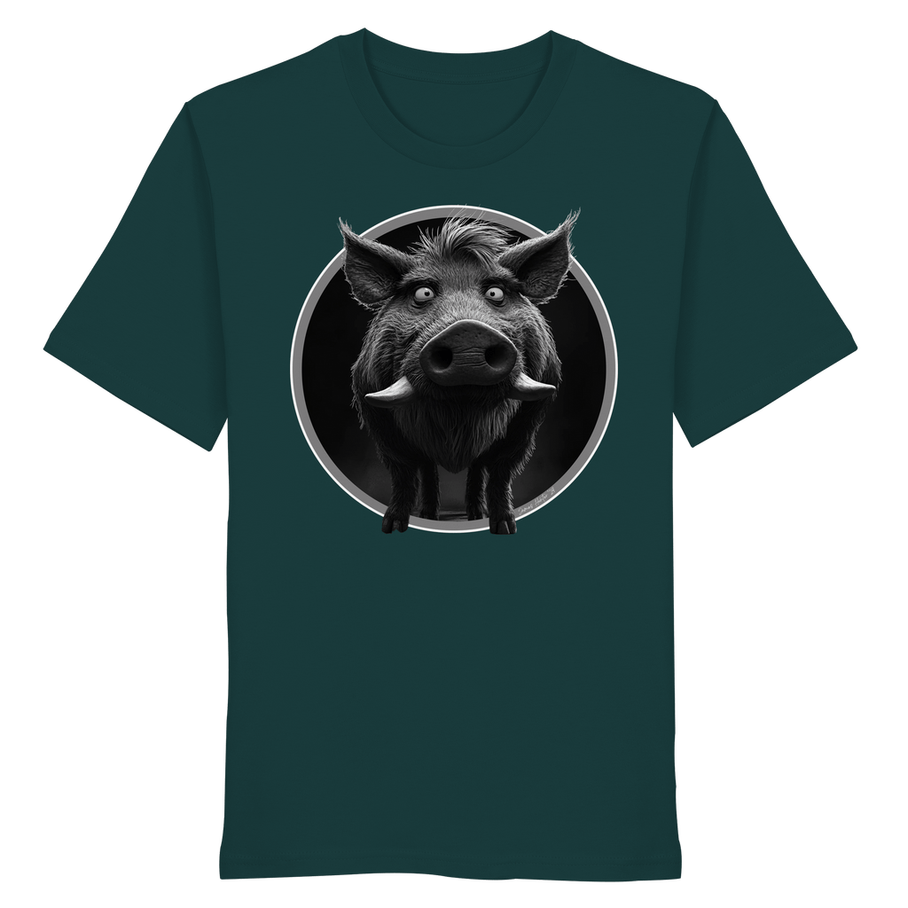 Wildschwein Karikatur - Bio Shirt