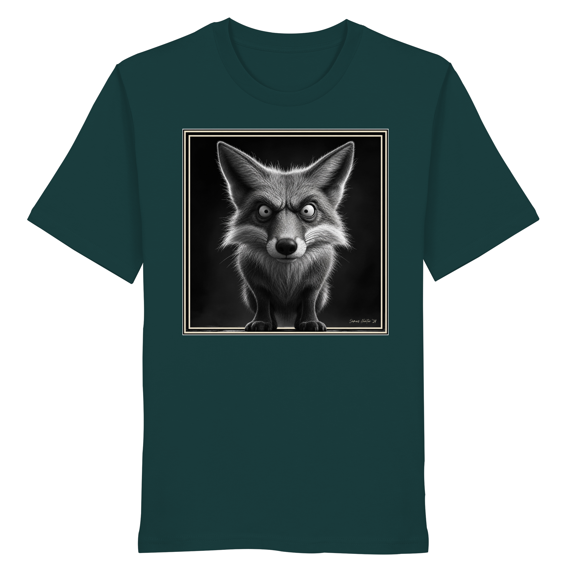 Grumpy Fox Caricature | James Hunter - Organic Shirt
