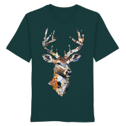 James Hunter Paper Trail Organic T-Shirt No. 10, unisex shirt in glazed green with front art design from the Art Collection.