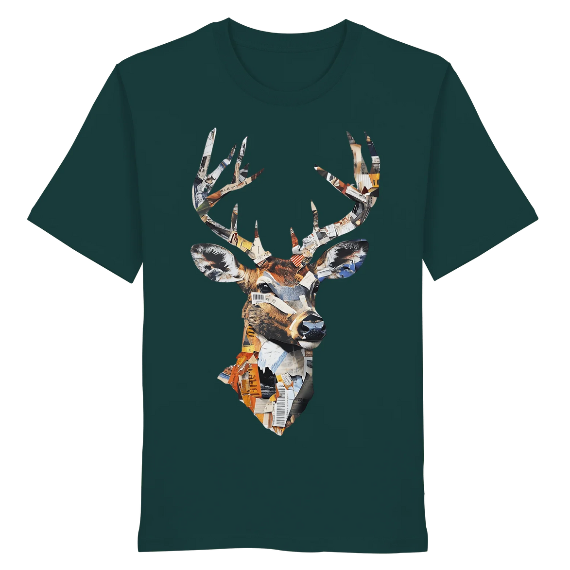 James Hunter Paper Trail Organic T-Shirt No. 10, unisex shirt in glazed green with front art design from the Art Collection.