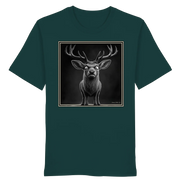 Funny Deer Hunting Apparel – Grumpy Stag Caricature - Organic Shirt
