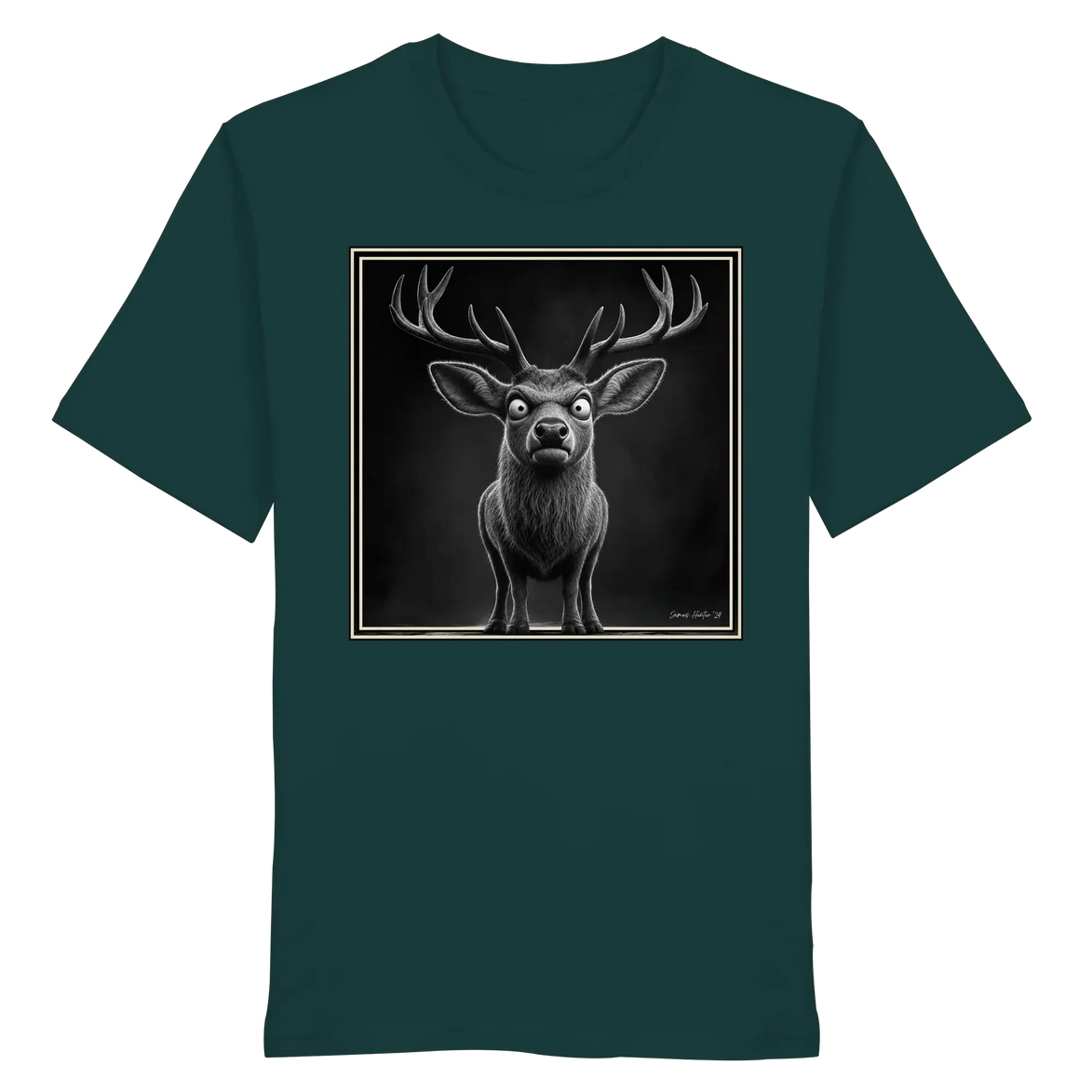 Funny Deer Hunting Apparel – Grumpy Stag Caricature - Organic Shirt