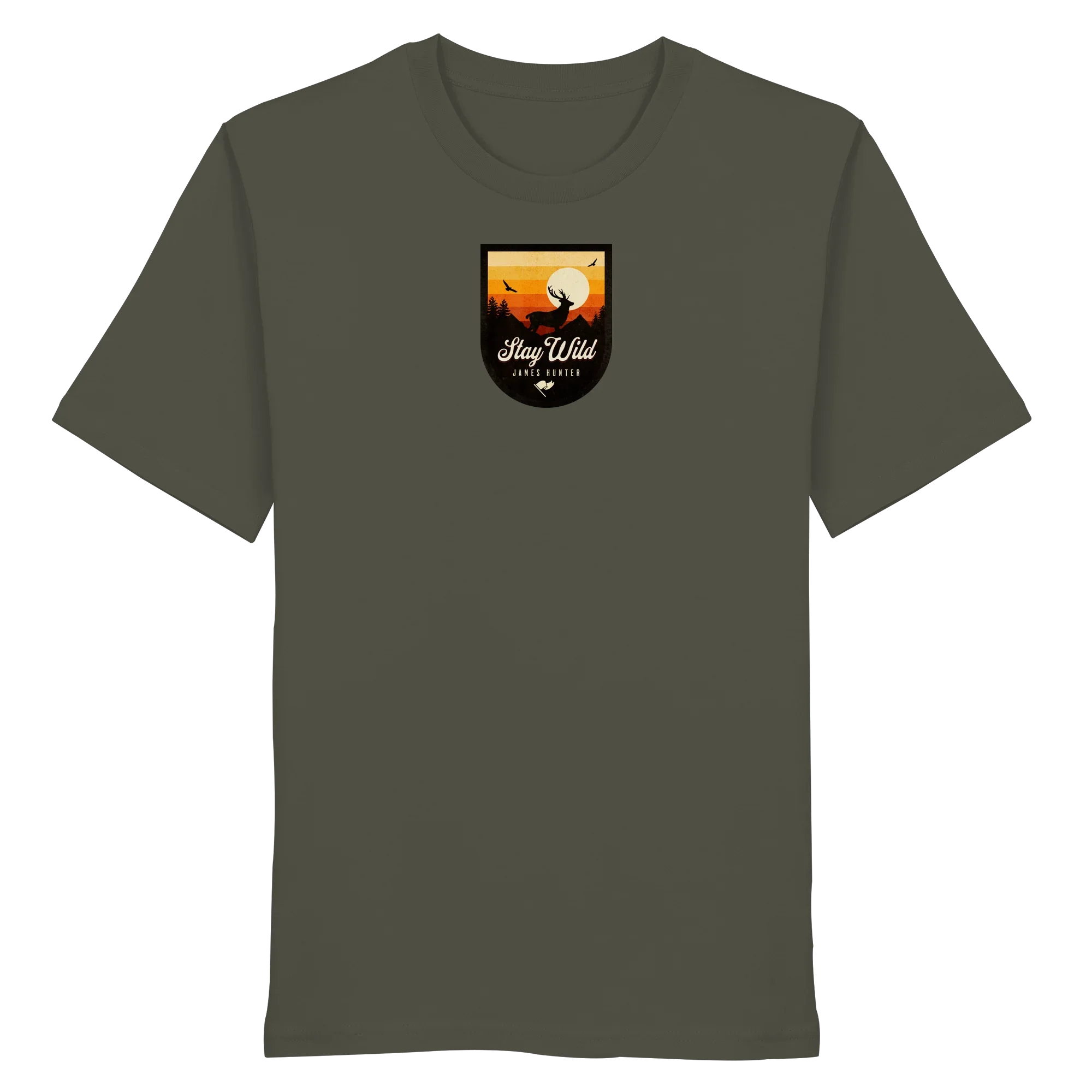 Stay Wild – Sunset Deer Badge - Organic Shirt