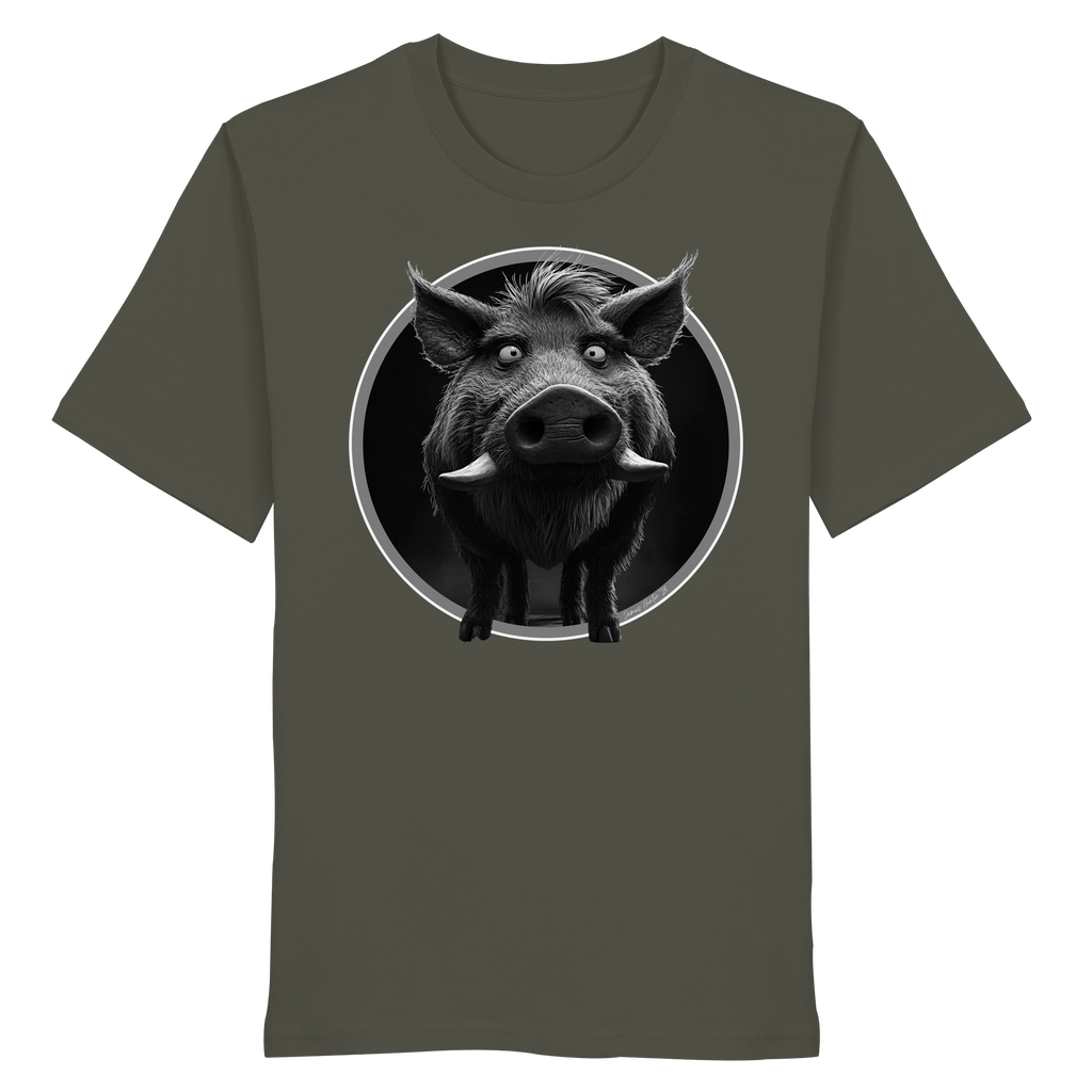 Wildschwein Karikatur - Bio Shirt