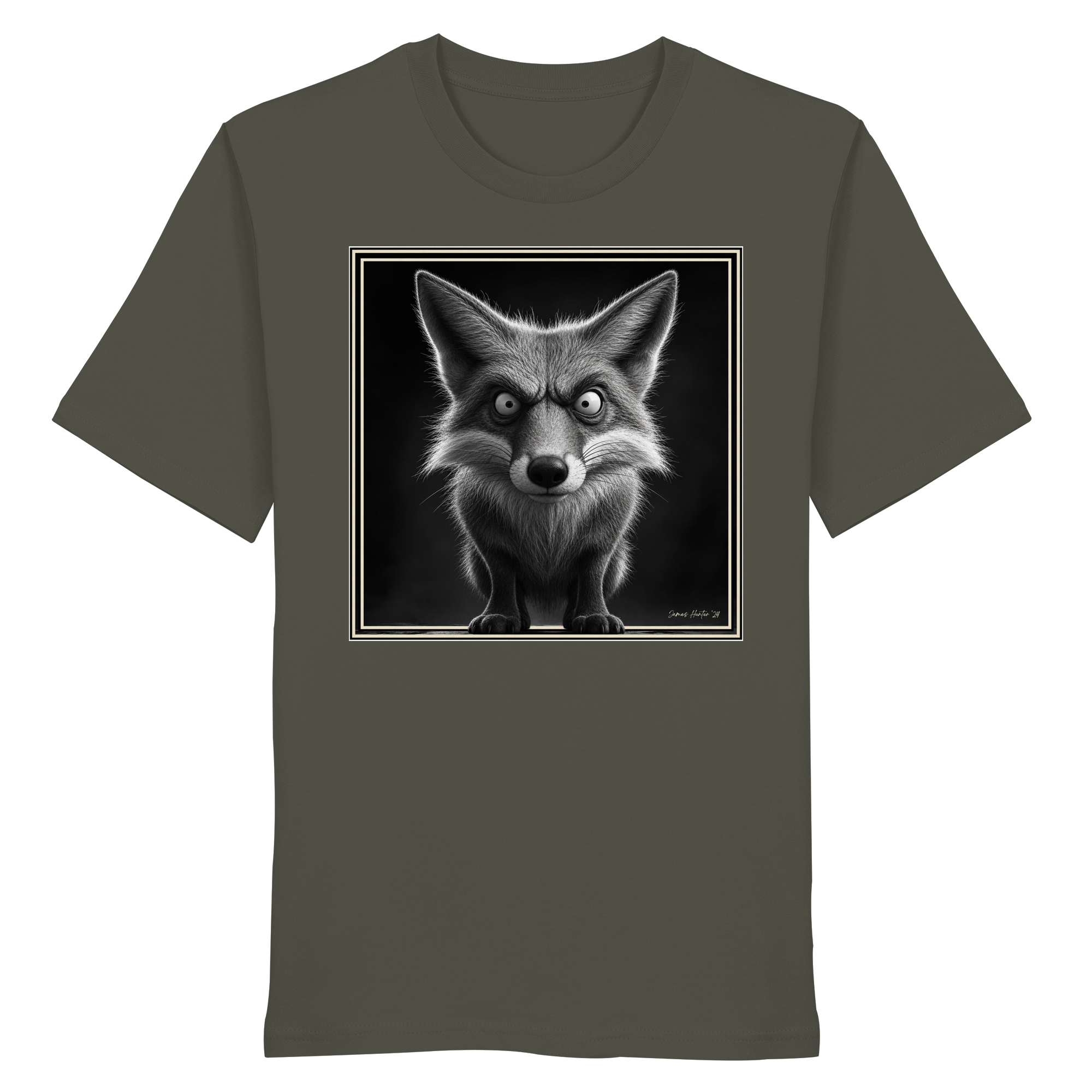 Grumpy Fox Caricature | James Hunter - Organic Shirt
