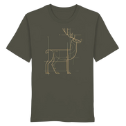 Golden Stag Line Art - Organic Shirt