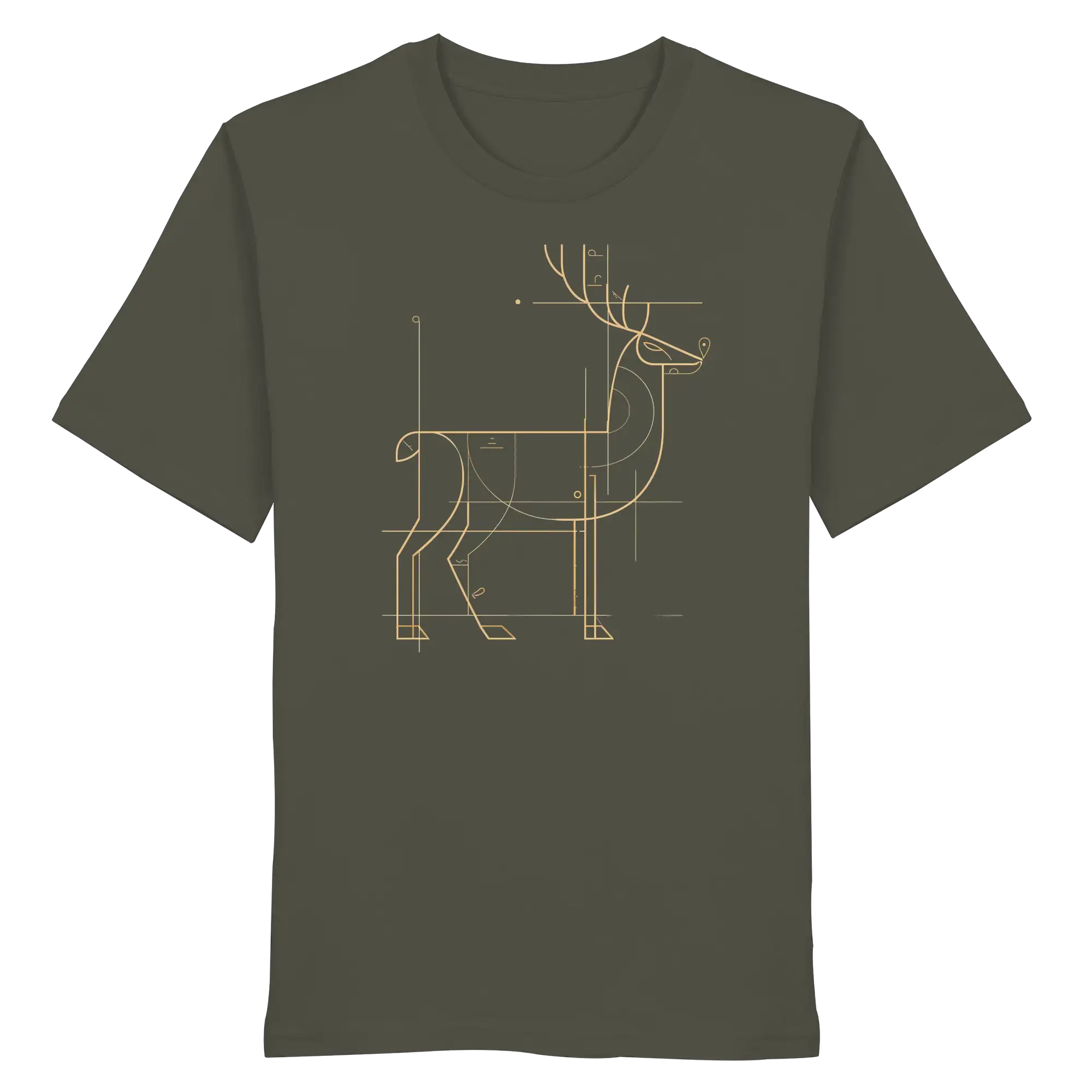 Golden Stag Line Art - Organic Shirt