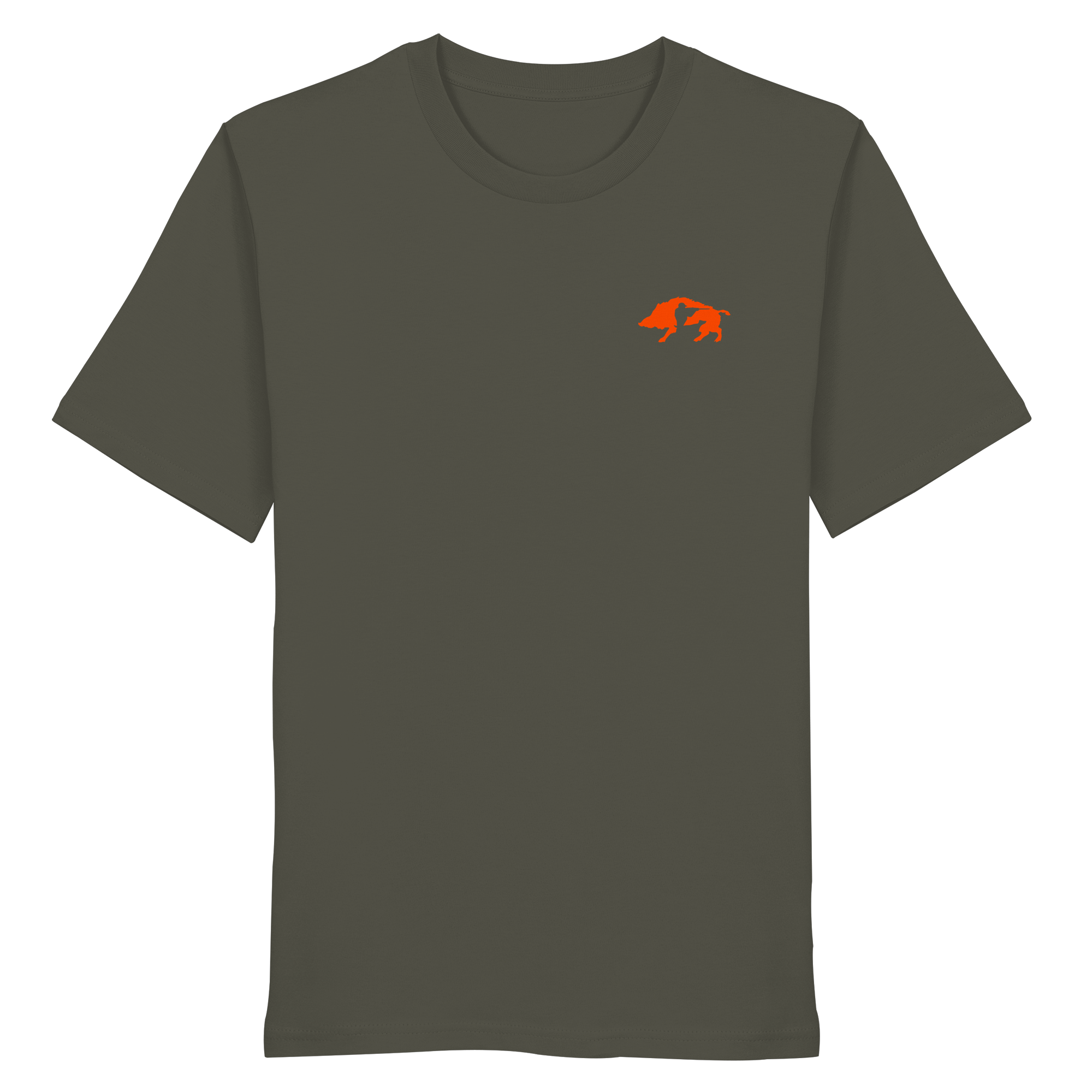 The Encounter — Boar & Hunter & Dog Silhouette Organic T-Shirt - Organic Shirt