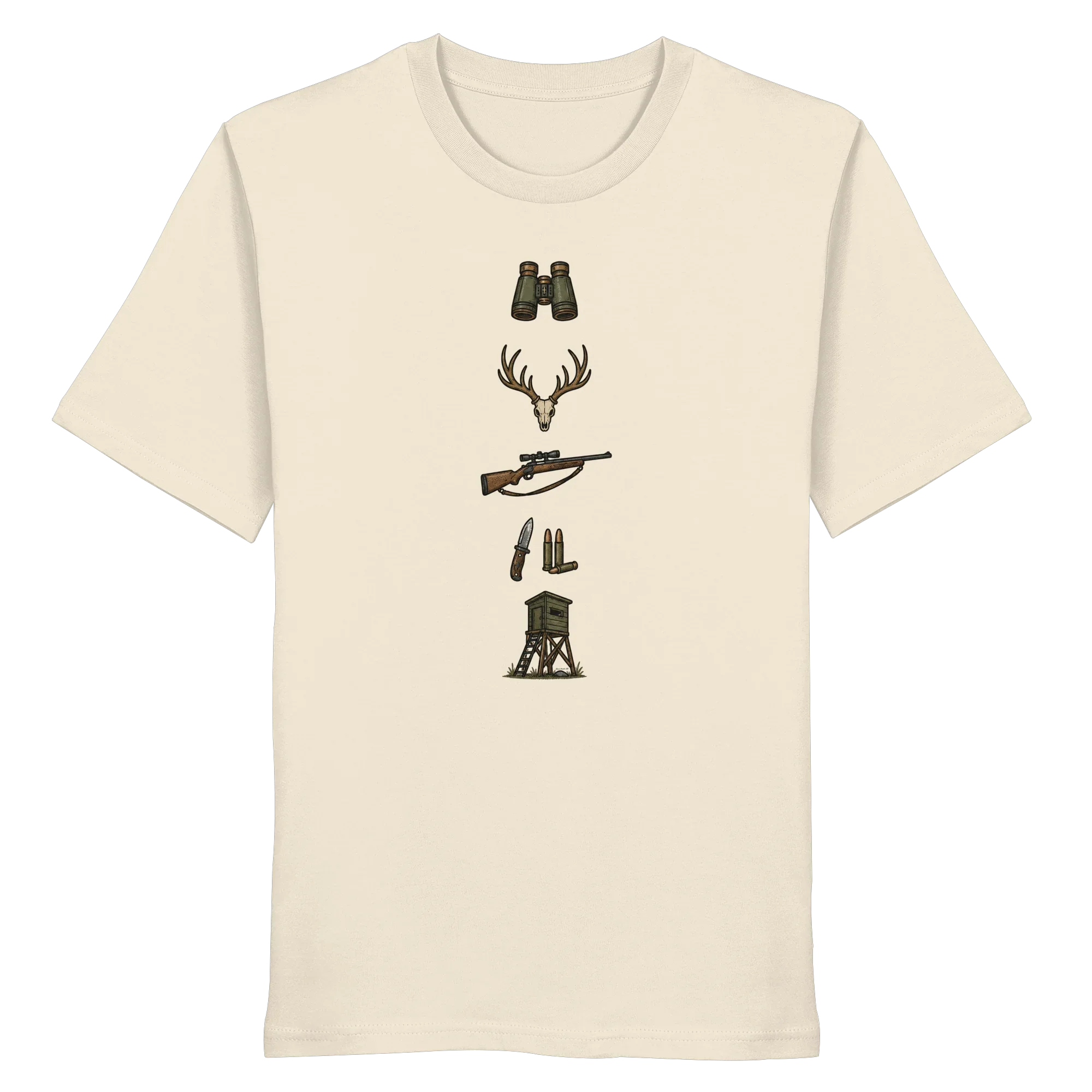 Deer Skull, Rifle & High Seat - Organic Shirt
