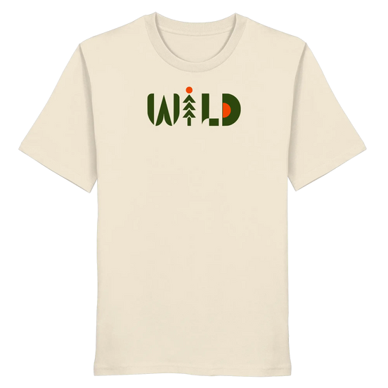 Wild Outdoor Bekleidung – Retro Kiefern- & Sonnenaufgang-Print – Bio-Shirt