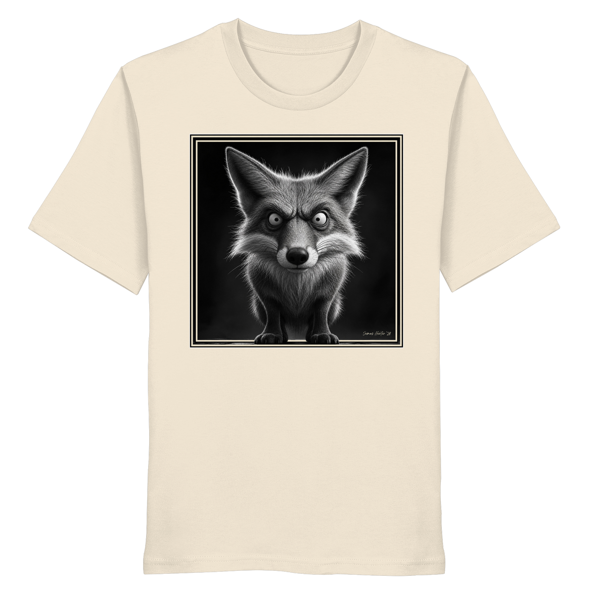Grumpy Fox Caricature | James Hunter - Organic Shirt