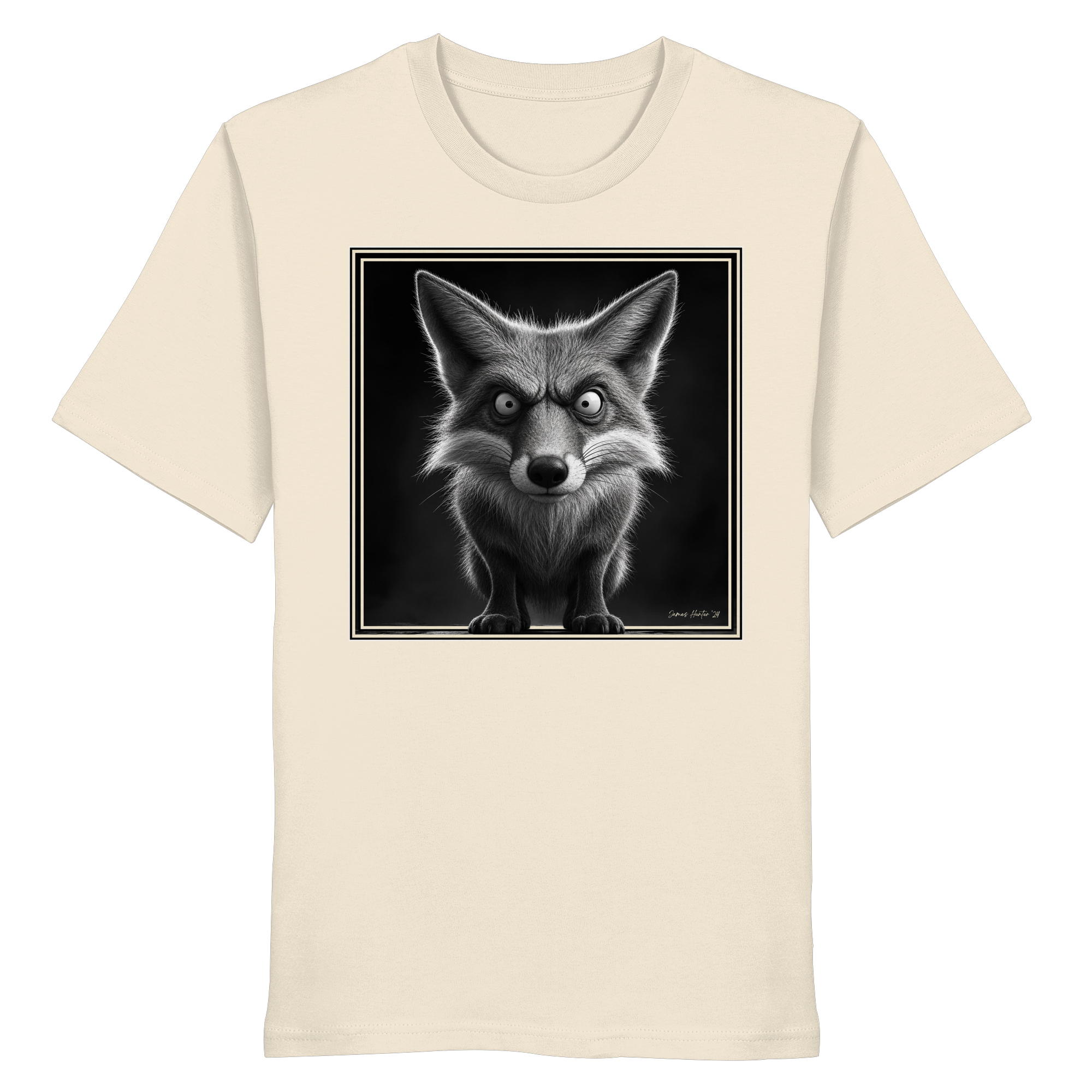 Grumpy Fox Caricature | James Hunter - Organic Shirt