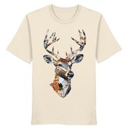 Unisex Paper Trail organic T-shirt from James Hunter's Art Collection No. 10 featuring natural, raw fabric detail.