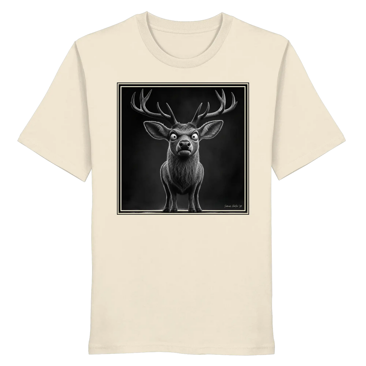 Funny Deer Hunting Apparel – Grumpy Stag Caricature - Organic Shirt