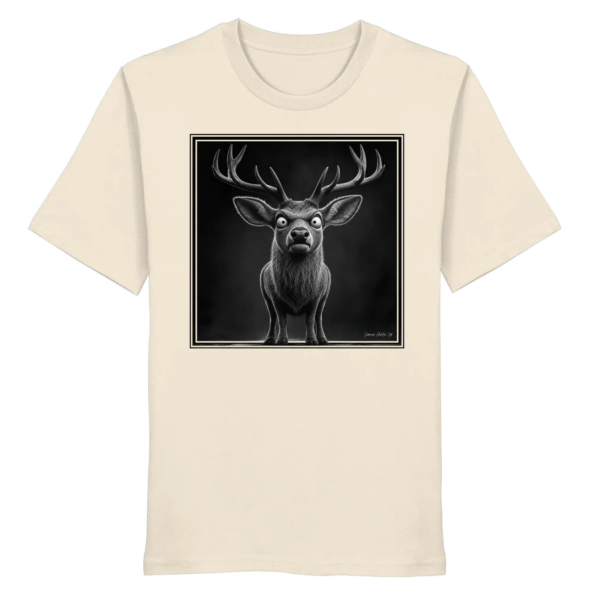 Funny Deer Hunting Apparel – Grumpy Stag Caricature - Organic Shirt