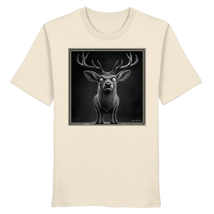 Lustige Hirschjagd-Bekleidung – Griesgrämige Hirsch-Karikatur – Bio-Shirt