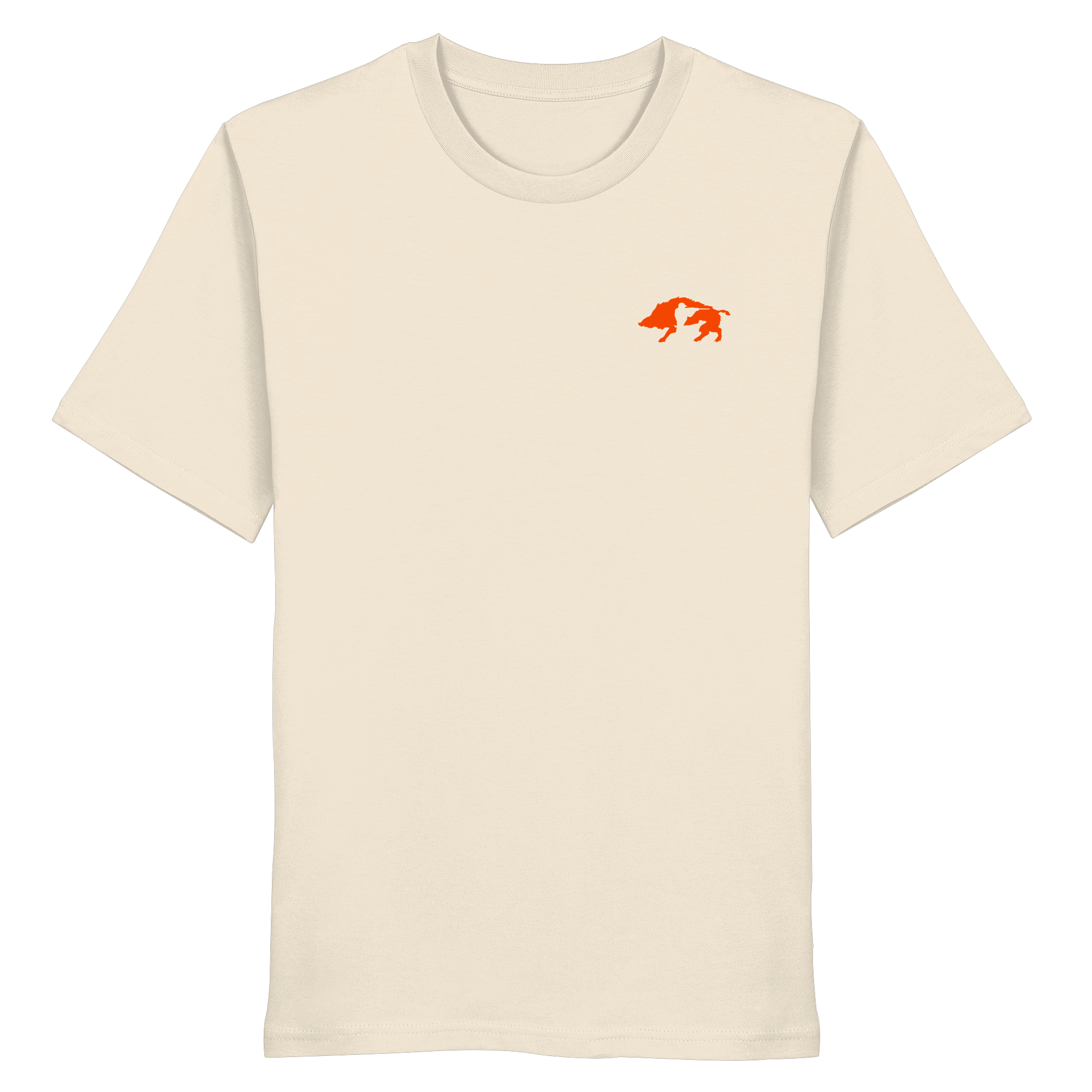 The Encounter — Boar & Hunter & Dog Silhouette Organic T-Shirt - Organic Shirt