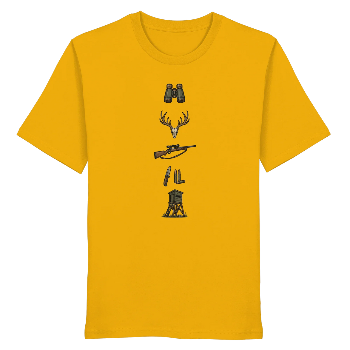 Deer Skull, Rifle & High Seat - Organic Shirt