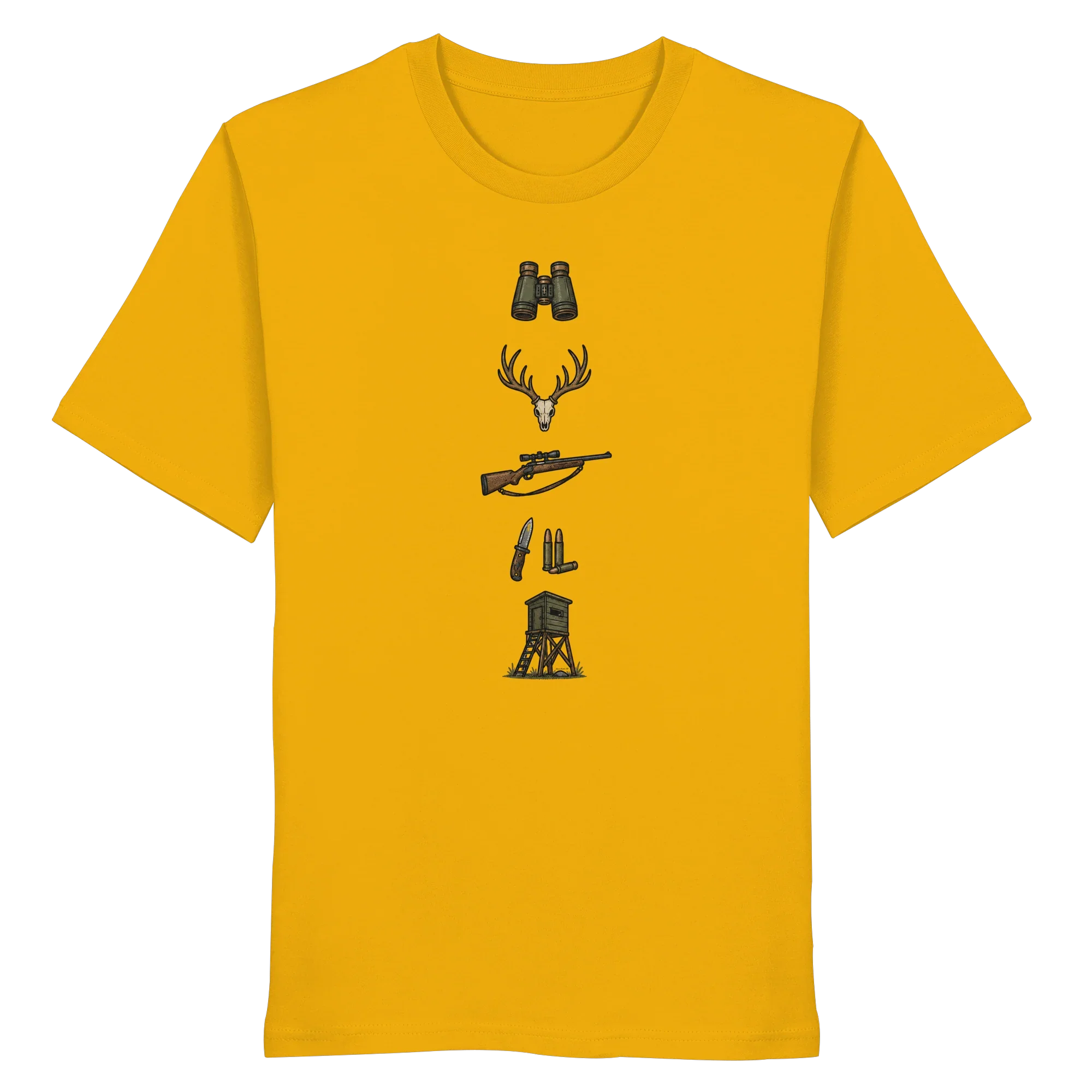 Deer Skull, Rifle & High Seat - Organic Shirt