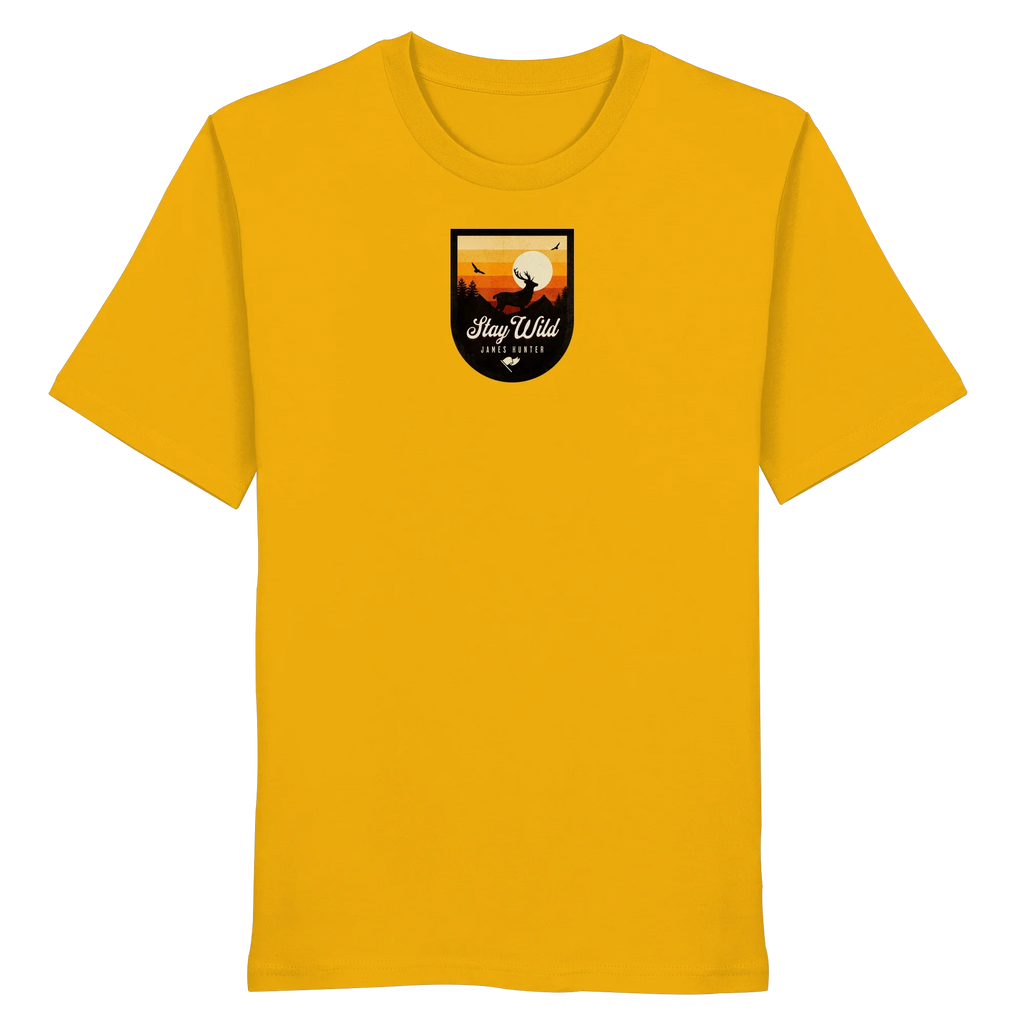 Stay Wild – Sunset Deer Badge - Organic Shirt