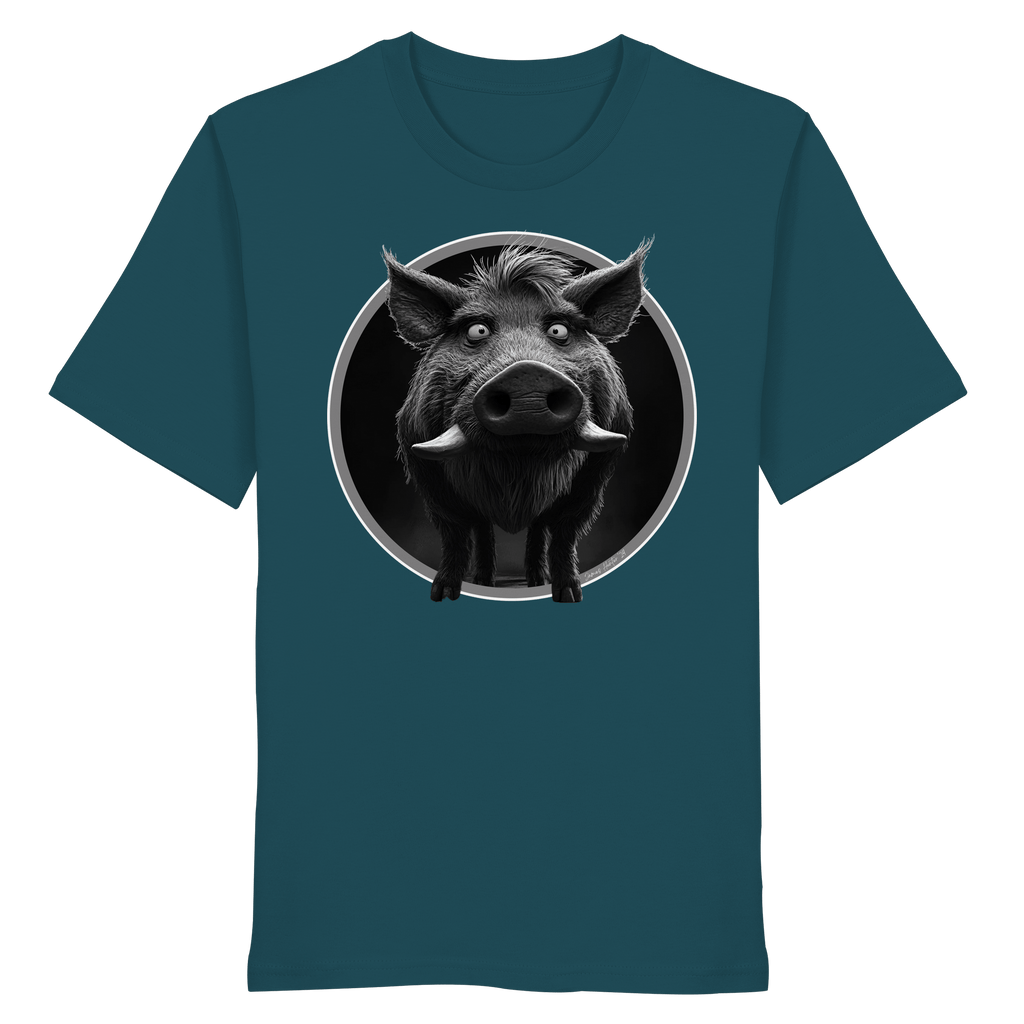 Wildschwein Karikatur - Bio Shirt