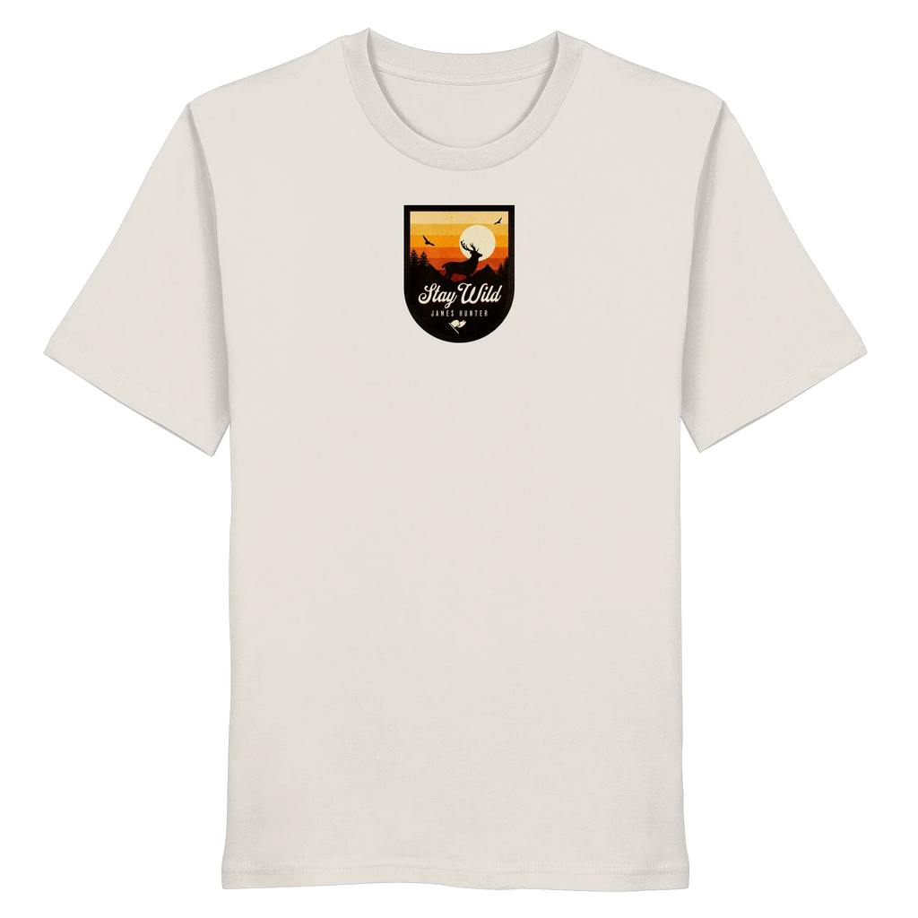 Stay Wild – Sunset Deer Badge - Organic Shirt