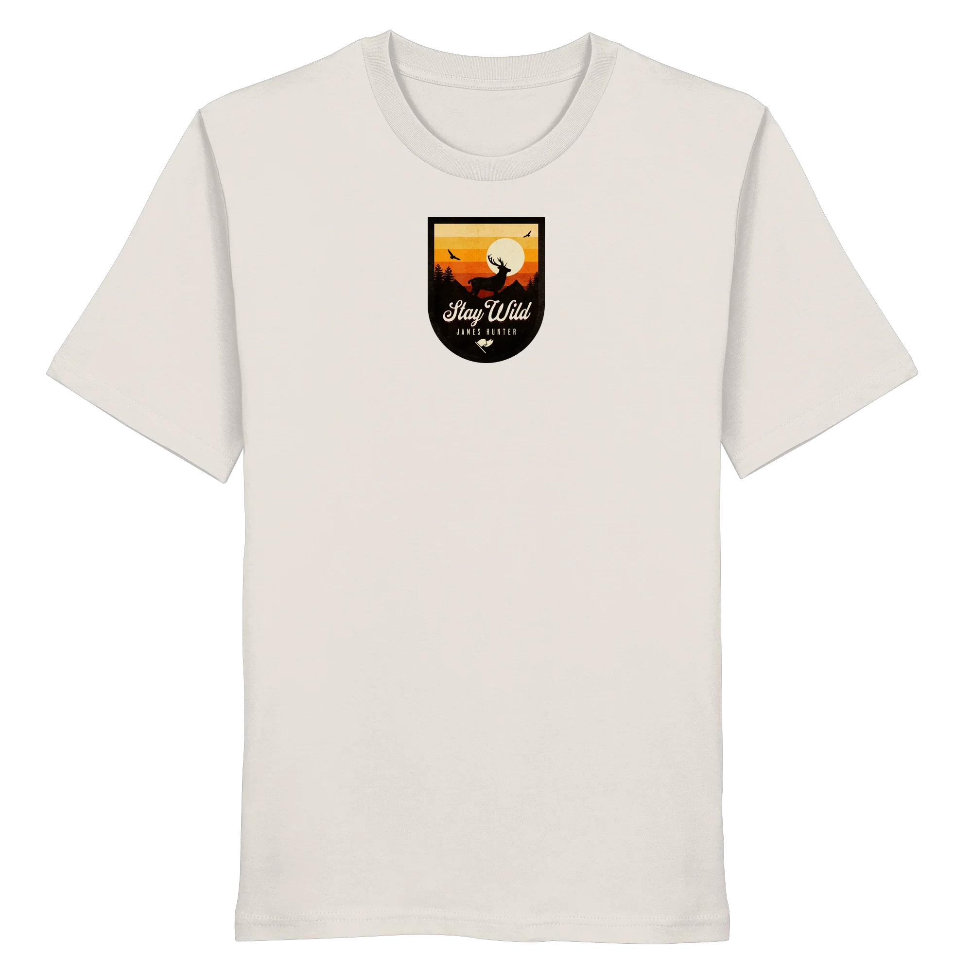 Stay Wild – Sunset Deer Badge - Organic Shirt