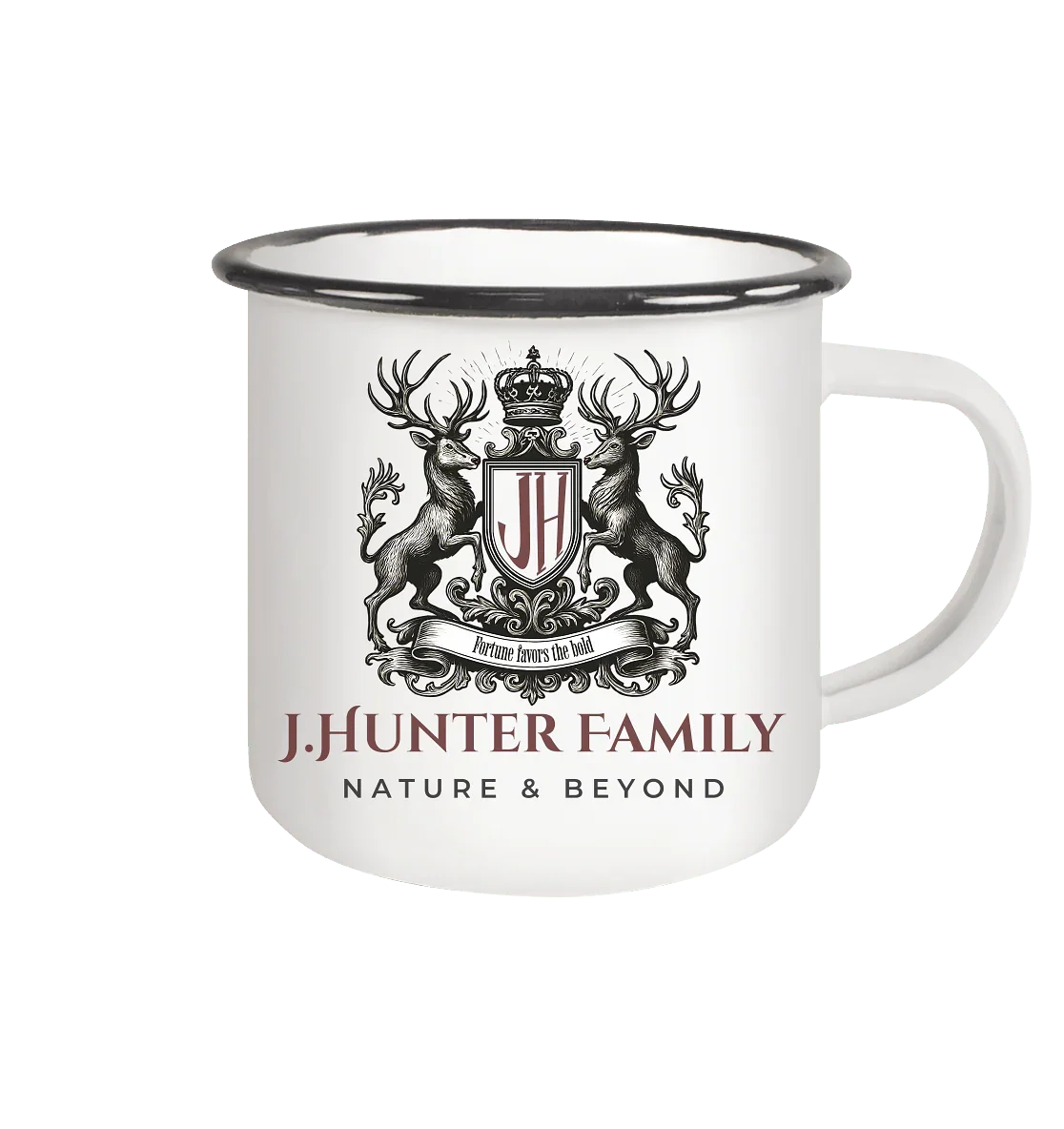 James Hunter Family - Grey/Black - Emaille Tasse (Black) - James Hunter - Nature and Beyond