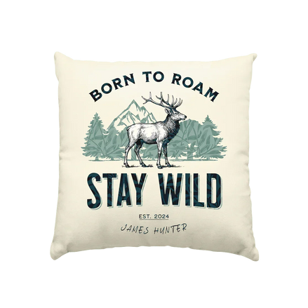 James Hunter - Nature and Beyond Home & Living Natur / 40x40cm Stay Wild — Born to Roam  - Kissen natur 40x40cm
